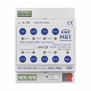 KNX Grensesnitt Dali 2x64 ECG, Tunable White, SCN-DA642.04